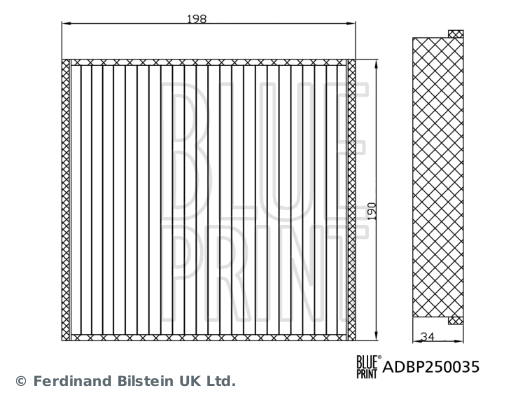 Filtru polen BLUE PRINT ADBP250035