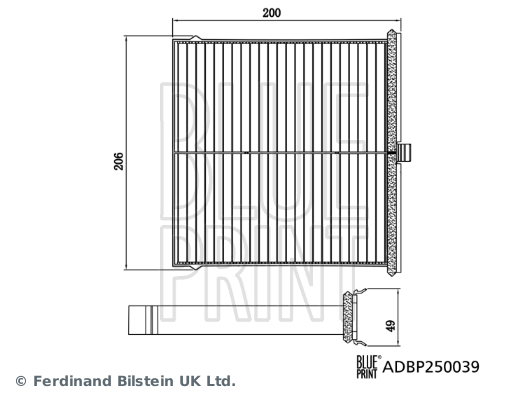 Filtru polen BLUE PRINT ADBP250039