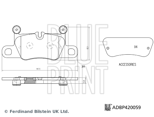 Placute frana BLUE PRINT ADBP420059