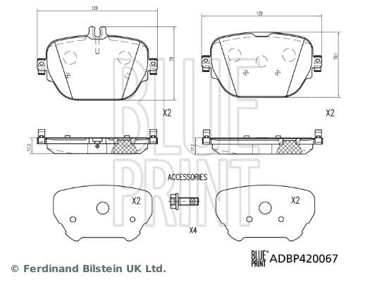 Placute frana BLUE PRINT ADBP420067