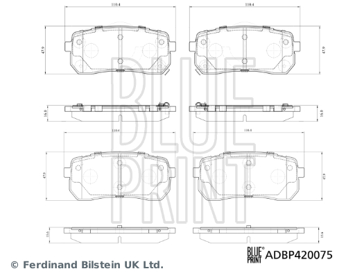 Placute frana BLUE PRINT ADBP420075