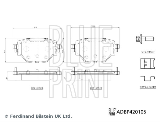Placute frana BLUE PRINT ADBP420105