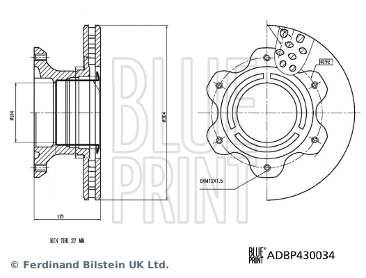 Disc frana BLUE PRINT ADBP430034