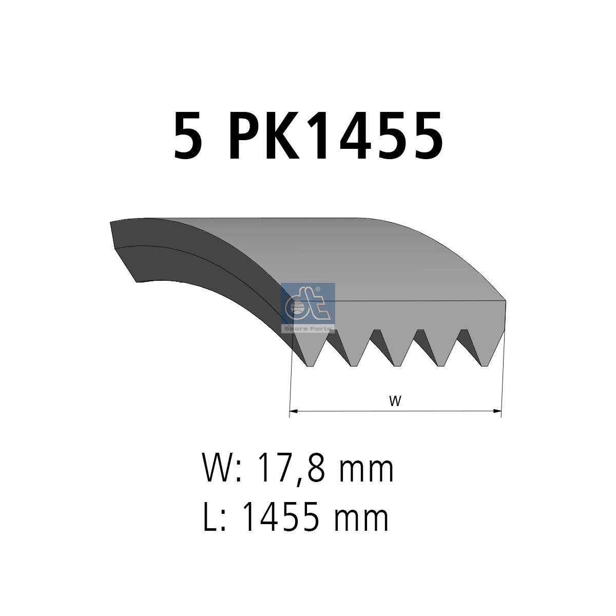 Curea transmisie cu caneluri DT SPARE PARTS 2.15556
