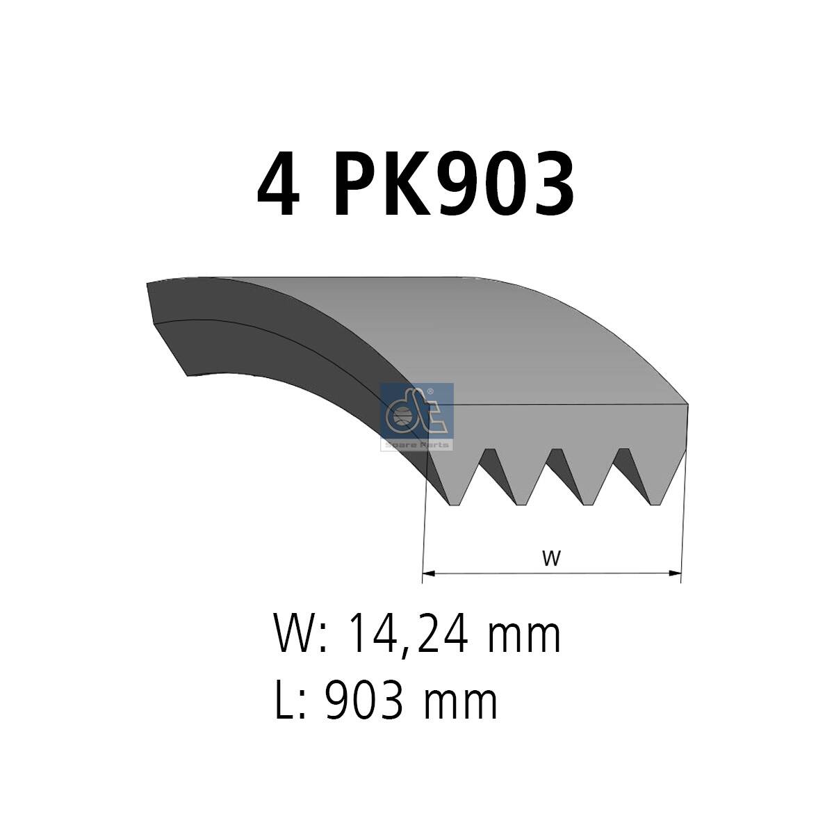 Curea transmisie cu caneluri DT SPARE PARTS 7.54800