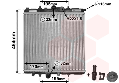Radiator racire motor VAN WEZEL 40002243