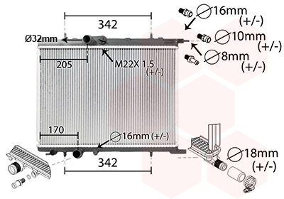Radiator racire motor VAN WEZEL 40002300