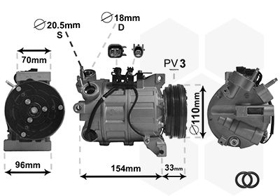 Compresor climatizare VOLVO S60 II (134) D3  diesel 136 cai VAN WEZEL 5900K183