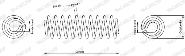 Arc spiral VW GOLF V (1K1) 1.9 TDI  diesel 105 cai MONROE SP3289