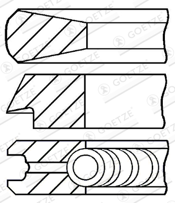 Set segmenti piston BMW Seria 3 (E90) 320 d  diesel 163 cai GOETZE ENGINE 08-114405-40
