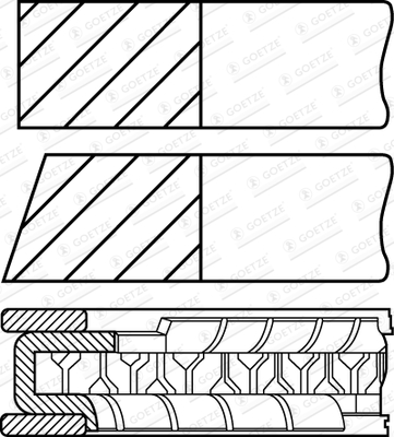 Set segmenti piston VW GOLF IV (1J1) 1.4 16V  benzina 75 cai GOETZE ENGINE 08-116107-00