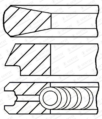 Set segmenti piston FORD FOCUS II (DA_, HCP, DP) 1.6 TDCi  diesel 109 cai GOETZE ENGINE 08-424000-00