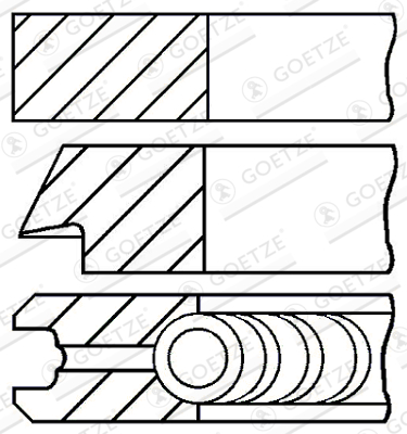 Set segmenti piston BMW Seria 3 (E90) 320 d  diesel 163 cai GOETZE ENGINE 08-432207-00