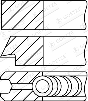 Set segmenti piston BMW Seria 3 (E90) 320 d  diesel 163 cai GOETZE ENGINE 08-432207-30