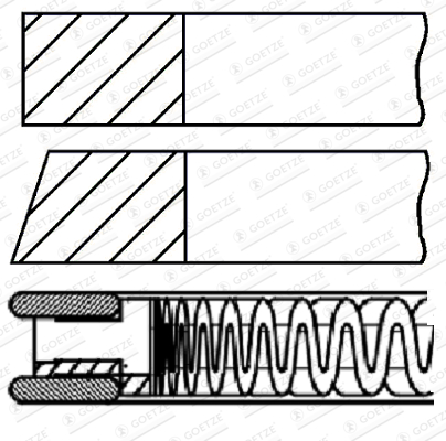 Set segmenti piston VW GOLF IV (1J1) 1.4 16V  benzina 75 cai GOETZE ENGINE 08-436907-00