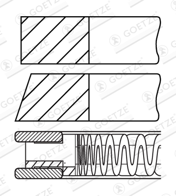 Set segmenti piston VW POLO IV (9N_, 9A_) 1.2  benzina 54 cai GOETZE ENGINE 08-447800-00
