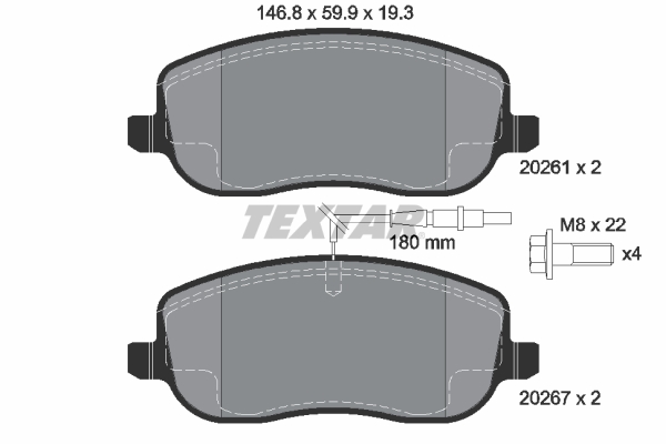 Placute frana TEXTAR 2026101