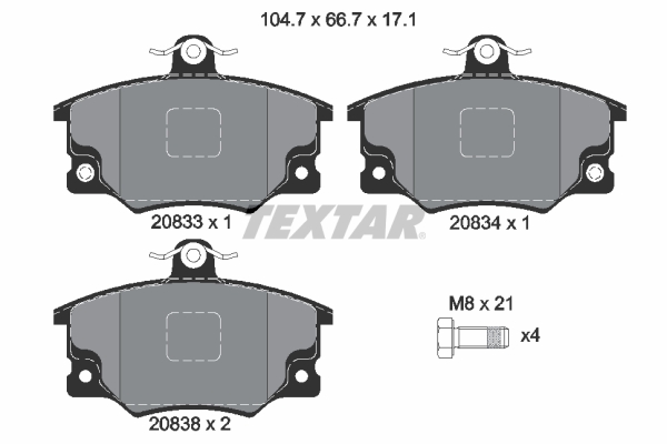 Placute frana TEXTAR 2083302
