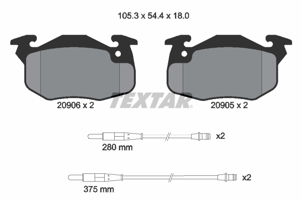 Placute frana TEXTAR 2090604