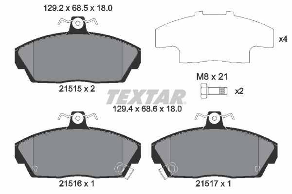 Placute frana TEXTAR 2151503