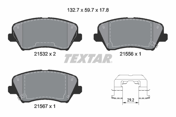 Placute frana TEXTAR 2153201