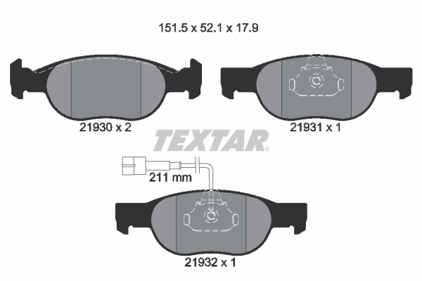 Placute frana TEXTAR 2193002