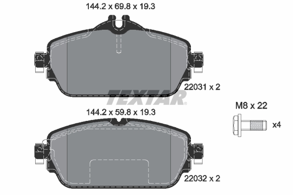 Placute frana TEXTAR 2203102