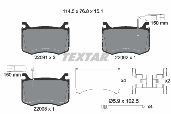 Placute frana TEXTAR 2209101