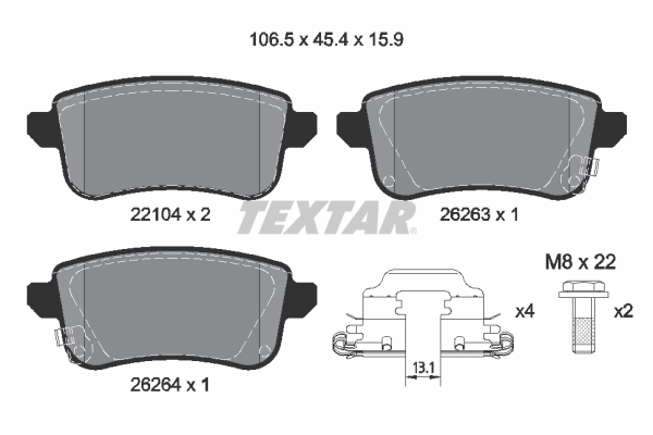 Placute frana TEXTAR 2210401