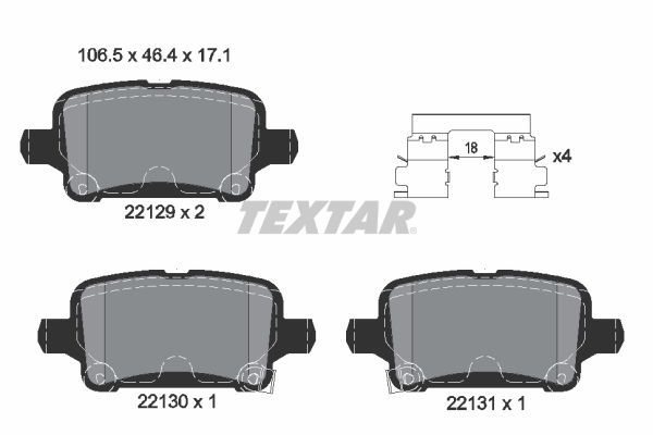 Placute frana TEXTAR 2212901