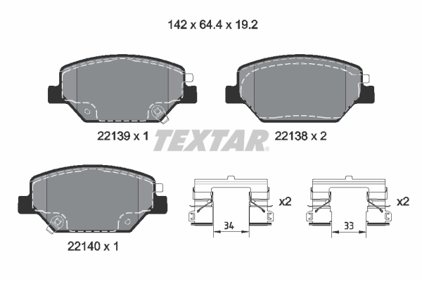 Placute frana TEXTAR 2213901