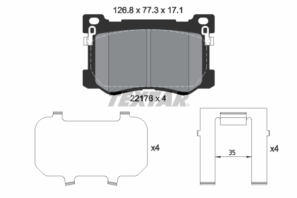 Placute frana TEXTAR 2217601