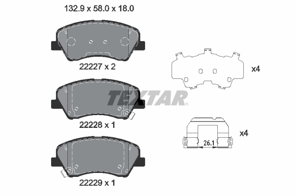 Placute frana TEXTAR 2222701