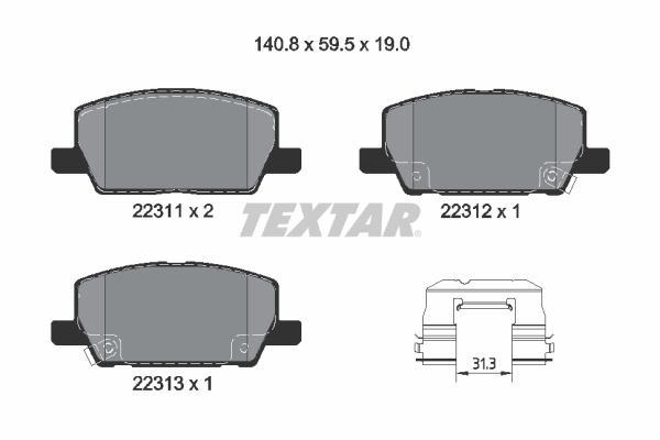 Placute frana TEXTAR 2231102