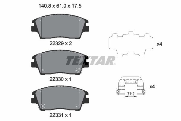 Placute frana TEXTAR 2232901