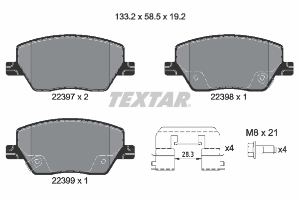 Placute frana TEXTAR 2239701