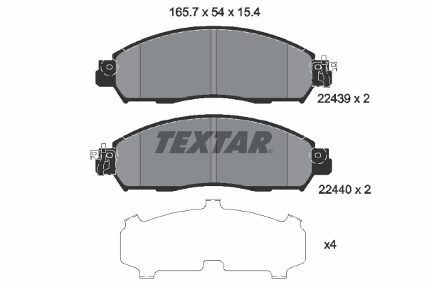 Placute frana TEXTAR 2243903