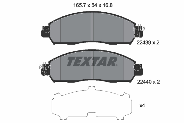 Placute frana TEXTAR 2243901