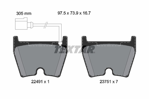 Placute frana TEXTAR 2249101