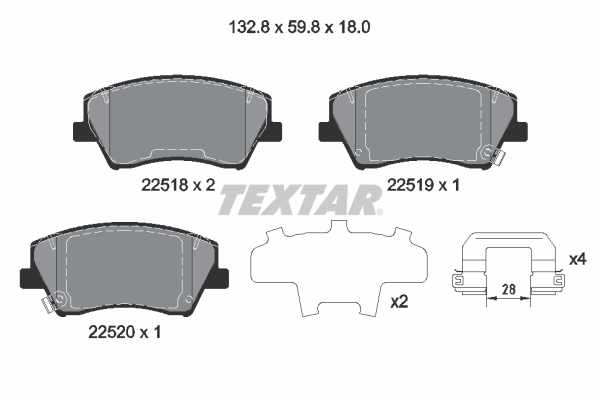 Placute frana TEXTAR 2251801
