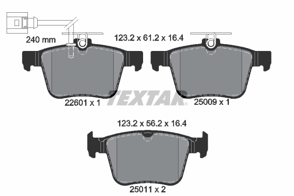 Placute frana TEXTAR 2260101