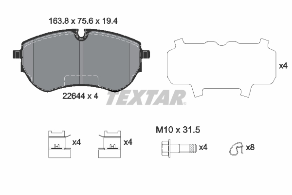 Placute frana TEXTAR 2264401