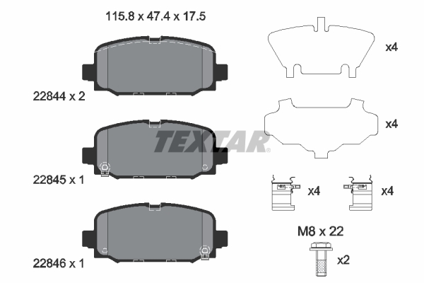 Placute frana TEXTAR 2284401