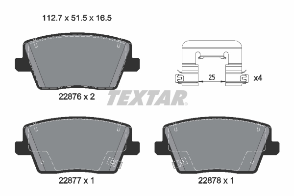 Placute frana TEXTAR 2287603