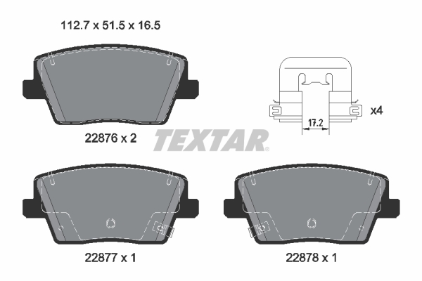 Placute frana TEXTAR 2287601