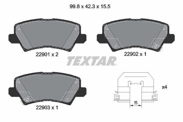 Placute frana TEXTAR 2290101