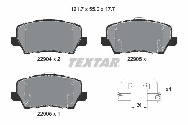 Placute frana TEXTAR 2290401
