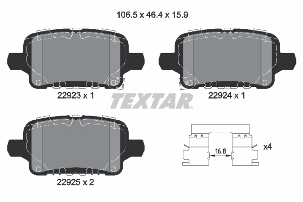 Placute frana TEXTAR 2292301