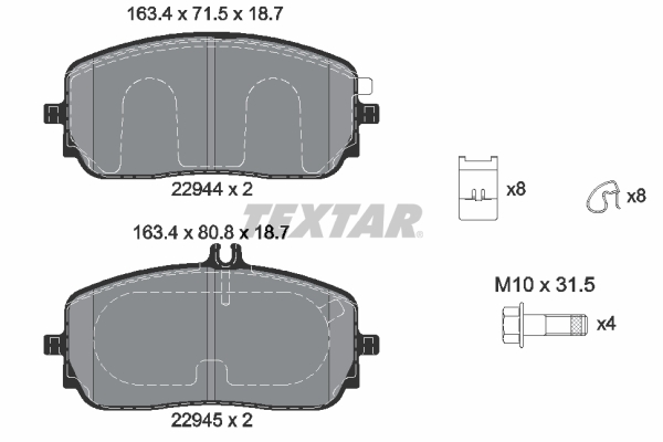 Placute frana TEXTAR 2294401