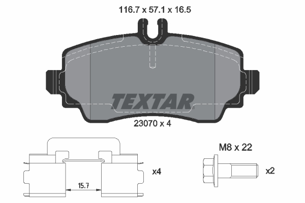 Placute frana TEXTAR 2307003